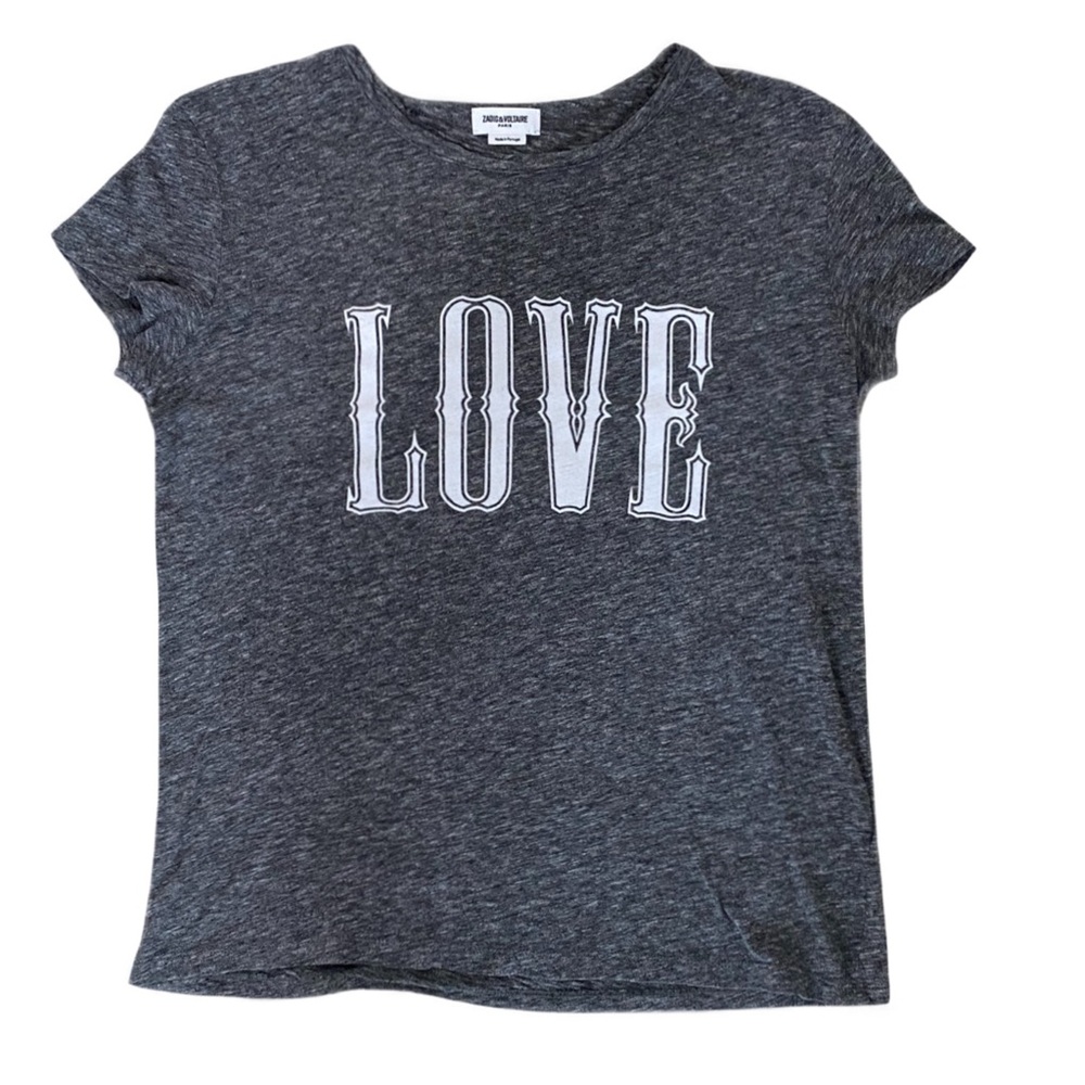 Zadig & Voltaire Walk Chine Love Tee Gray Women’s Size S